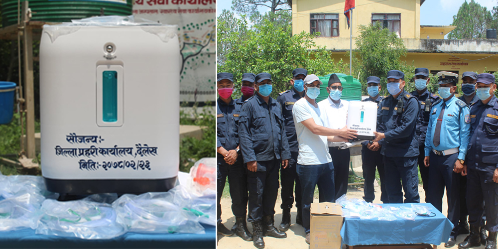 दैलेखका प्रहरीले तलव कटाएर सहयोग गरे अक्सिजन कन्सन्ट्रेटर